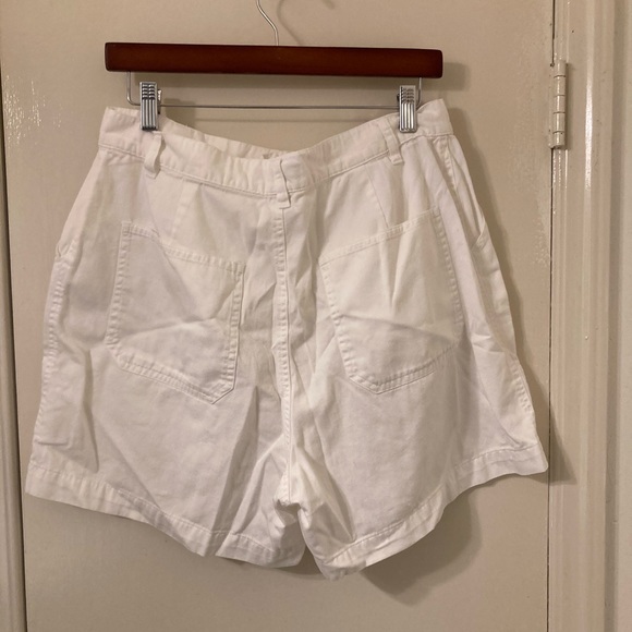 100% Cotton Shorts 4 Pocket Casual Shirt Dress Short Bermudas Jean Size 14 White - Picture 8 of 10